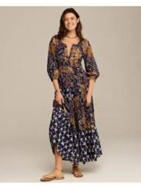 Figue Johanna summer maxi peasant dress XS